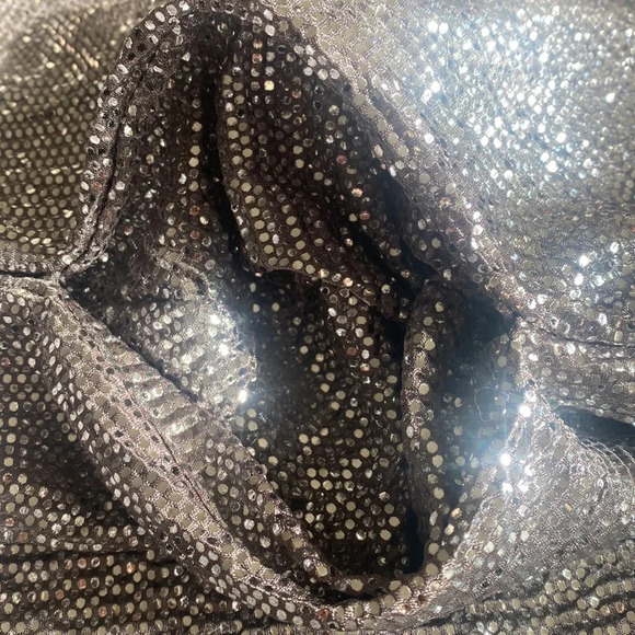 beautiful silver sparkle tunic mini dress w/ pockets great little formal dress - Picture 14 of 14